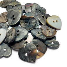 Sea Shell Mother of Pearl 2 Hole Heart Shape Buttons for Shirts, Kurtas, Kurtis, Decoration, DIY (Size : 1.3 Cm) (Pack of 25 Pcs)