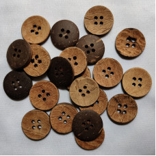 Coconut Shell 4 Holes Round Buttons for Sewing, Craft and Embroidery (50 Pieces, 2 CM)