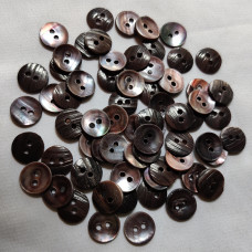 coffee Sea Shell (Mother of Pearl) 2 Holes Round Buttons 