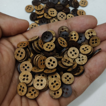 Coconut Shell 4 Holes Round Buttons for Sewing, Craft and Embroidery (75 Pieces, 1.4CM) Coconut Shell 4 Holes Round Buttons for Sewing, Craft and Embroidery (75 Pieces, 1.4CM)