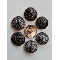 Black Antique Finish Glossy Classic Style Meenakari Buttons 