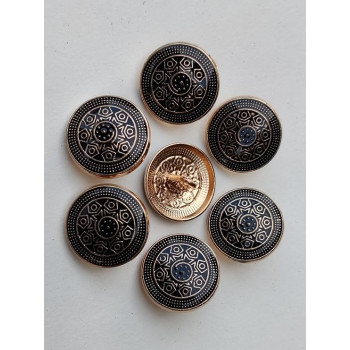 Black Antique Finish Glossy Classic Style Meenakari Buttons Black Antique Finish Glossy Classic Style Meenakari Buttons