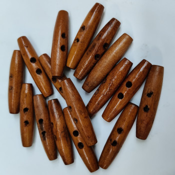 Designer Box Wooden 2 Hole Wood Toggle Buttons foe Sewing , Bags , Fashion , Decorative , Customs , Jackets , Kurtis , Blouses and Used for DIY Crafts ( Pack of 20 Pieces , Size 5cm ))