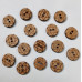 Designerbox Wooden Printed Star 2 Holes Buttons for Sewing,Embroidery,Crafting and Decoration(Pack of 50Pieces)(Size 1.25cm