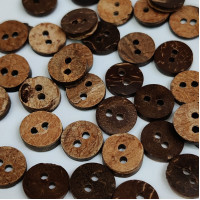 Coconut Shell 2 Holes Round Buttons for Sewing, Craft and Embroidery (75 Pieces, 1.4CM)