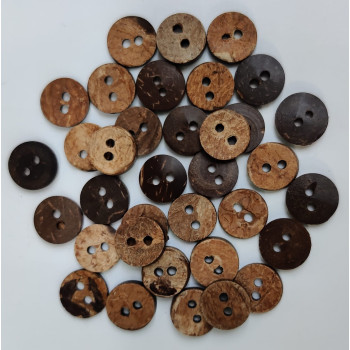 Coconut Shell 2 Holes Round Buttons for Sewing, Craft and Embroidery (100 Pieces, 1 CM)