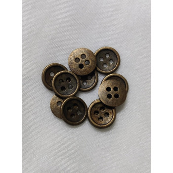 Antique Gold (Bronze) Metal Small Round Buttons 1CM