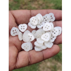 Resin Art white heart Shape Buttons