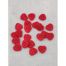 Red heart shape resin button 