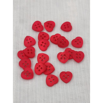 Red heart shape resin button Red heart shape resin button