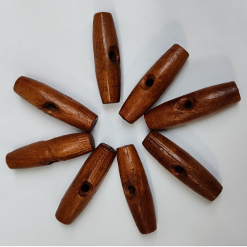 Designer Box Wooden 1 Hole Wood Toggle Buttons foe Sewing , Bags , Fashion , Decorative , Customs , Jackets , Kurtis , Blouses and Used for DIY Crafts ( Pack of 20 Pieces , Size 4cm )