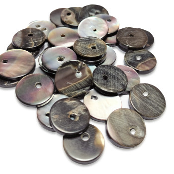 black Sea Shell (Mother of Pearl) 1 Hole flower round shape Buttons black Sea Shell (Mother of Pearl) 1 Hole flower round shape Buttons