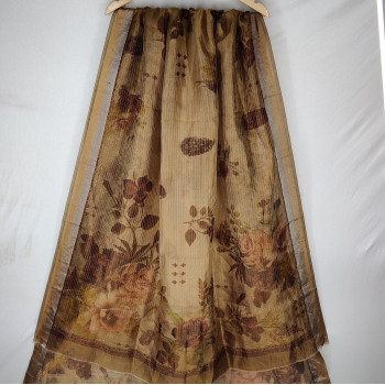 tissue digital beige gold dupatta for occasion