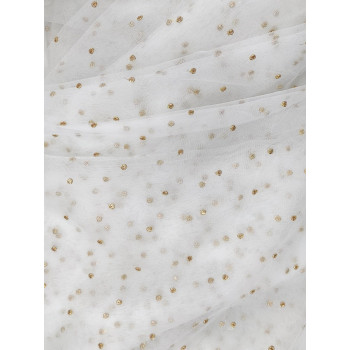 white dyeable net golden dot embroidery white dyeable net golden dot embroidery