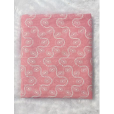 pink chikankari cotton fabric 