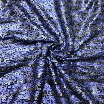 Navy blue Sequin Embroidery Net Imported Fabric Navy blue Sequin Embroidery Net Imported Fabric
