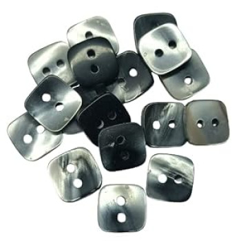Steel Gray Shine Resin Art with sea Shell Buttons 2 Hole Square Shape Steel Gray Shine Resin Art with sea Shell Buttons 2 Hole Square Shape