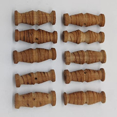 Wooden Natural Beige Toggle Buttons 1 Hole Designer Traditional for Suits Dresses Jackets Coats Bag Craft DIY (Toggle 2.75 cm Approx) (Pack of 10pcs)