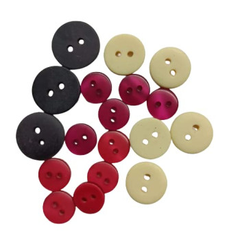 Combo of Red , White , Black . Pink 2 Hole Acrylic Button Combo of Red , White , Black . Pink 2 Hole Acrylic Button