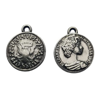 Antique Silver Old Coins Tassels Drop Acrylic Buttons for Jewelry Kurta Decoration Antique Silver Old Coins Tassels Drop Acrylic Buttons for Jewelry Kurta Decoration