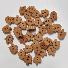Wooden Christmas Tree Shapes 2 Holes Buttons for Sewing,Embroidery,Crafting and Decoration(Pack of 25 Pieces)(Size 1.3cm (25)