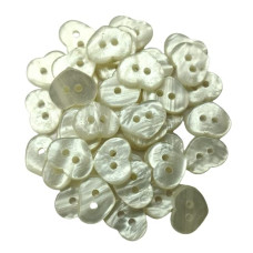 Sea Shell Mother of Pearl 2 Hole Heart Shape Buttons for Shirts, Kurtas, Kurtis, Decoration, DIY (Size : 1 Cm) (Pack of 25 Pcs)