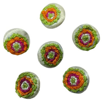 Handmade Buttons with fine Quality Multi Threads Embroidery Work for Sweaters , Kurtas , Kurtis , Blouses , Shirts , DIY , Crafts (Size 1.5 cm )( Pack of 10 pcs ) Handmade Buttons with fine Quality Multi Threads Embroidery Work for Sweaters , Kurtas , Kurtis , Blouses , Shirts , DIY , Crafts (Size 1.5 cm )( Pack of 10 pcs )