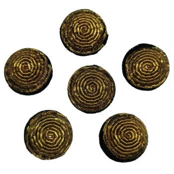 Black Colour Handmade Buttons with Golden Dori Embroidery Work Black Colour Handmade Buttons with Golden Dori Embroidery Work