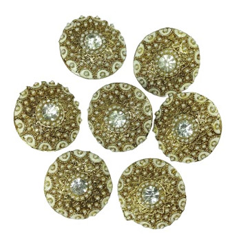 Metallic Round Golden Buttons with Diamond for Suits , Jackets , Decoration and Crafts , DIY ( Size : 3 cm ) ( Pack of 20 Pcs ) Metallic Round Golden Buttons with Diamond for Suits , Jackets , Decoration and Crafts , DIY ( Size : 3 cm ) ( Pack of 20 Pcs )