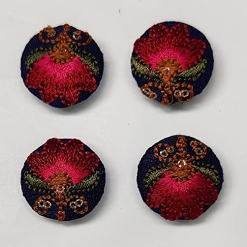 Royal Blue wase Color Fabrics with fine Quality Multi Threads Embroidery Buttons for Kurtas , Kurtis , Blouses , Shirts and for DIY , Crafts ( Pack of 6 pcs ) Royal Blue wase Color Fabrics with fine Quality Multi Threads Embroidery Buttons for Kurtas , Kurtis , Blouses , Shirts and for DIY , Crafts ( Pack of 6 pcs )