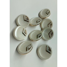 White Colour Plastic Acrylic Button use for Jackets , Pants , Shirts , Blouses , DIY , Crafts and Project ( Pack of 25 pcs) Size : 2 cm