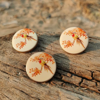 Peacock Digital Print Buttons 2 Holes Sewing Round Resin Button for Sewing Craft Pack of 4 Pieces Peacock Digital Print Buttons 2 Holes Sewing Round Resin Button for Sewing Craft Pack of 4 Pieces
