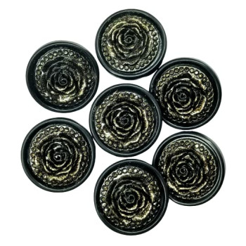 Beautiful Flower Shape Unique Plastic Black Buttons Beautiful Flower Shape Unique Plastic Black Buttons