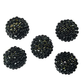 Black Dotted Unique Metal Base Buttons 