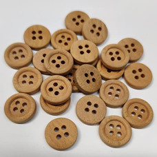Wooden 4 Holes Round Buttons for Sewing,Embroidery,Crafting and Decoration(Pack of 50 Pieces)(Size 1.4cm)