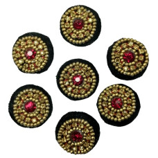 Black Velvet Buttons with fine Quality Golden Moti Embroidery Work Black Velvet Buttons with fine Quality Golden Moti Embroidery Work