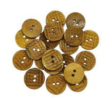 Wooden Tiny Pyramids Design 2 Holes Buttons for Shirts , Kurtas , Kurtis , Jackets ,Blouses , Suits , Dresses , Decoration , DIY , Crafts ( Size : 2cm ) ( Pack of 25 Pcs )