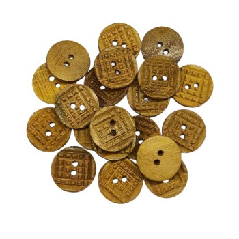 Wooden Tiny Pyramids Design 2 Holes Buttons for Shirts , Kurtas , Kurtis , Jackets ,Blouses , Suits , Dresses , Decoration , DIY , Crafts ( Size : 2cm ) ( Pack of 25 Pcs )