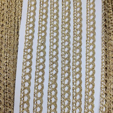Golden crocia lace for Edge of Sarees , Kurtis , Kurtas , duppatta , Blouses , Art and Craft [10 Meter ] , Size 1 cm .