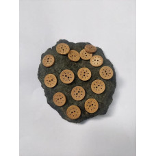 Flower Wooden Color Coconut Shell 2 Holes Round Flower Shape Buttons for Sewing, Craft and Embroidery (50 Pieces, 2CM, 20 mm)