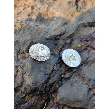Glass Stone Buttons for Goddess Dress Decoration and Boutique Dress Making (Pack of 10Pcs) (White)