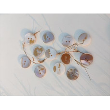 Original Sea Shell (Mother of Pearl) 2 Holes Round Buttons for Sewing,Embroidery,Crafting and Decoration(Pack of 25 Pieces)(Size-1.7cm)