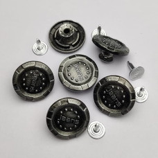 Jeans Button Antique Silver No Sew Jeans Tack Buttons 20mm Show Jeans Glossy Buttons Hammer on Set with Rivets ( Pack of 10) (Buttons Size 2cm )