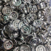 Silver Acrylic 4 Hole Fancy Acrylic Button use for Jackets, Pants, Shirts, Blouses, DIY, Crafts and Project (Pack of 50 pcs Size : 1.4 cm)