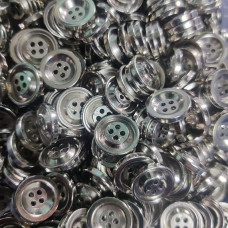 Silver Acrylic 4 Hole Fancy Acrylic Button use for Jackets, Pants, Shirts, Blouses, DIY, Crafts and Project (Pack of 50 pcs Size : 1.4 cm)