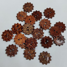 Brown Flower Acrylic Multi Colour pigments 2 Hole Buttons