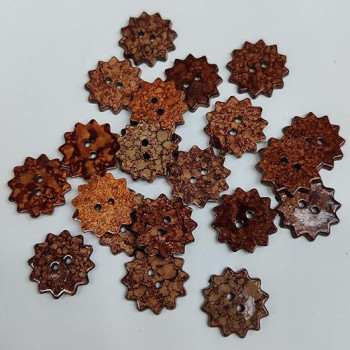 Brown Flower Acrylic Multi Colour pigments 2 Hole Buttons Brown Flower Acrylic Multi Colour pigments 2 Hole Buttons
