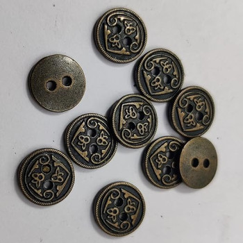 Vintage Look with Small Design 2 Holes Bronze Metal Button Designer Buttons for Coats Shirts Blazers (Pack of 20pcs)(Size 1.2cm) Vintage Look with Small Design 2 Holes Bronze Metal Button Designer Buttons for Coats Shirts Blazers (Pack of 20pcs)(Size 1.2cm)