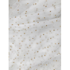 Net Dyeable Golden Dot Embroidery Fabric  