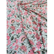 Rayon pink floral printed fabric